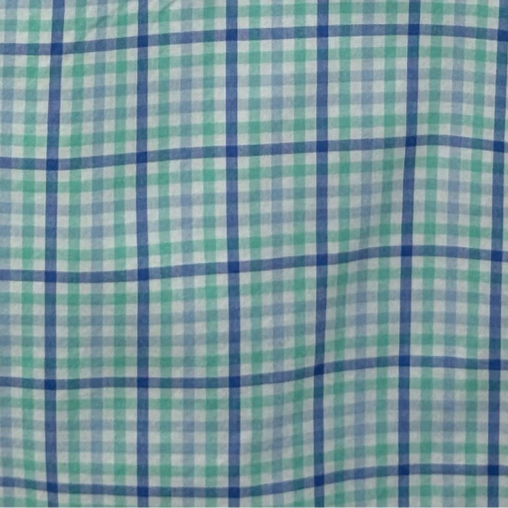 Vineyard Vines Cooper Shirt Aqua Plaid Check Long Sleeve Men’s XL Logo on Sleeve